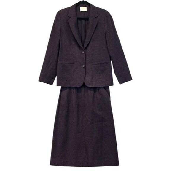 Vintage PENDLETON Wool Skirt Suit Women’s Size 12 Purple Lined Two-Button Blazer - Picture 1 of 14